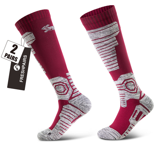 Thermal Ski Socks – Moisture-Wicking, Cushioned, Warm Winter Socks for Skiing & Snowboarding, Cold Weather Socks
