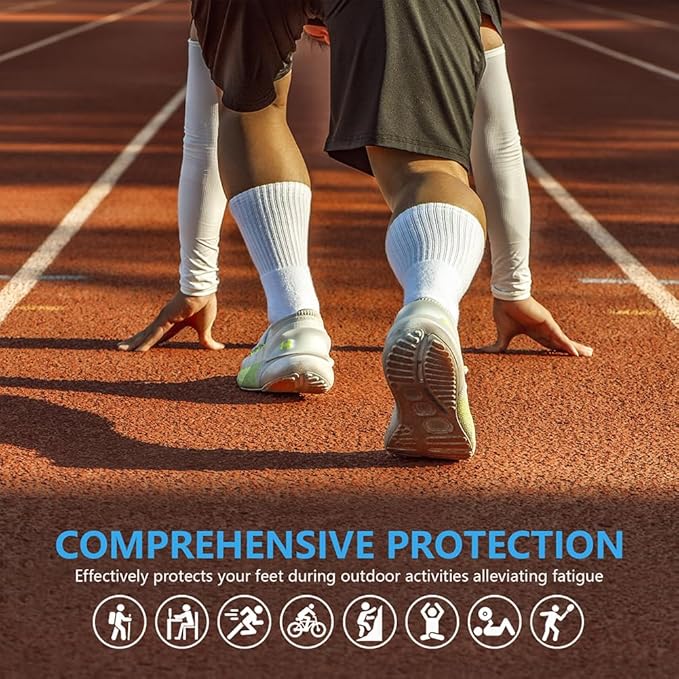 Moisture Control Crew Socks for Men & Women – Cushioned Athletic & Hiking Cotton Socks, Breathable, 4-Pack