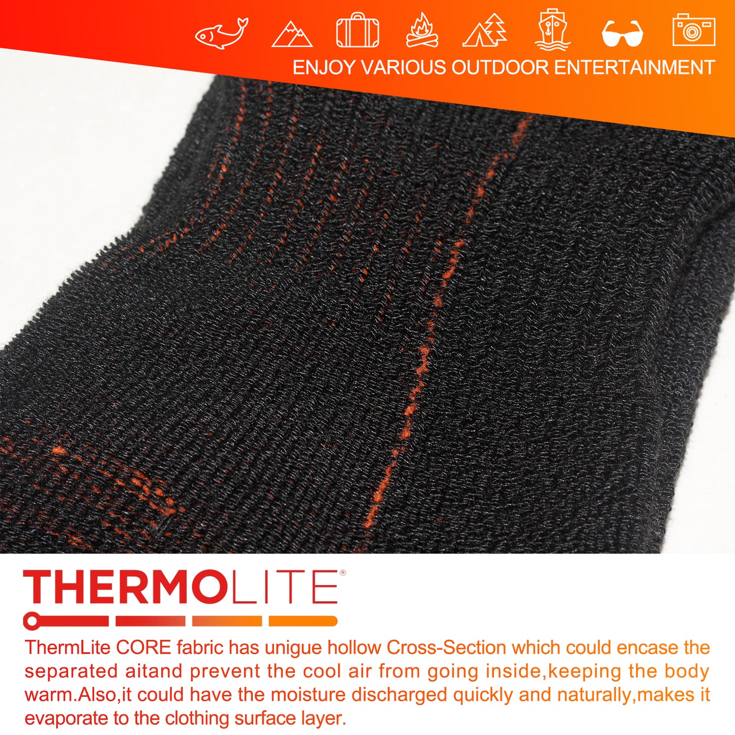 Tactical Boot Socks for Men, Mid-Calf, Cushioned, Moisture-Wicking & Quick-Dry, Athletic Support, 2-Pack