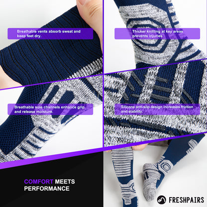 Thermal Ski Socks – Moisture-Wicking, Cushioned, Warm Winter Socks for Skiing & Snowboarding, Cold Weather Socks