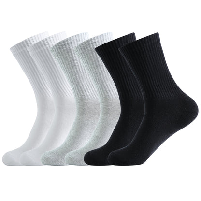 Freshpairs Women's Organic Cotton Crew Socks, Soft & Breathable Casual Calf Socks, 6 Pairs