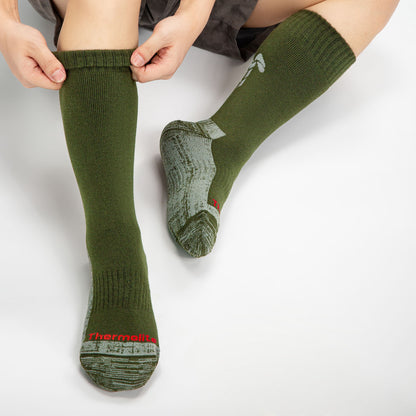 Tactical Boot Socks for Men, Mid-Calf, Cushioned, Moisture-Wicking & Quick-Dry, Athletic Support, 2-Pack