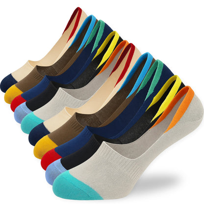 10 Pairs Unisex Athletic Cotton Non Slip Low Cut Flat Liner No Show Socks
