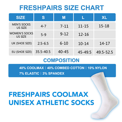 Moisture Control Crew Socks for Men & Women – Cushioned Athletic & Hiking Cotton Socks, Breathable, 4-Pack