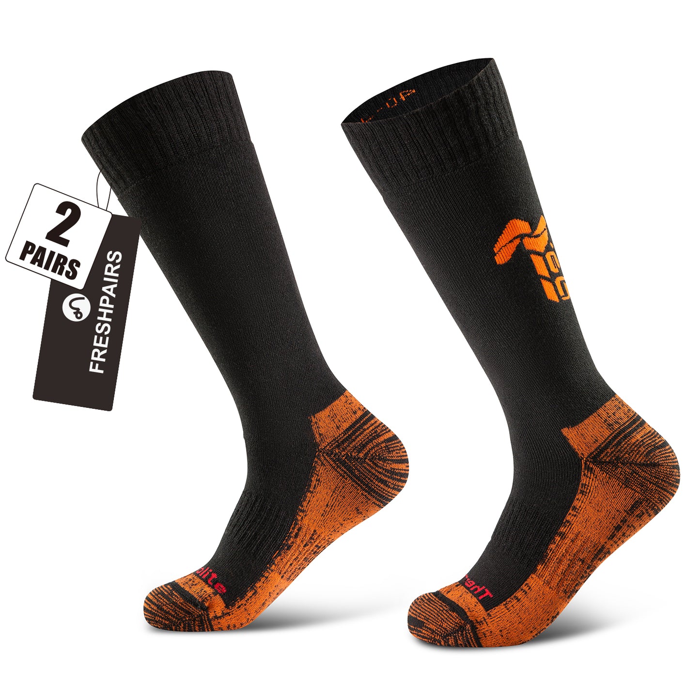 Tactical Boot Socks for Men, Mid-Calf, Cushioned, Moisture-Wicking & Quick-Dry, Athletic Support, 2-Pack
