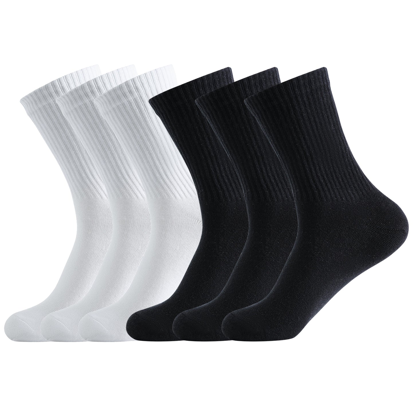 Freshpairs Women's Organic Cotton Crew Socks, Soft & Breathable Casual Calf Socks, 6 Pairs