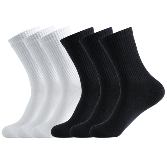 Freshpairs Women's Organic Cotton Crew Socks, Soft & Breathable Casual Calf Socks, 6 Pairs