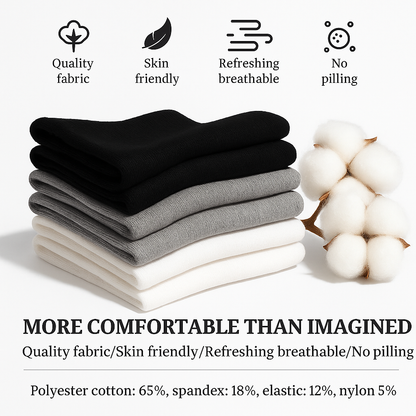 Freshpairs Women's Organic Cotton Crew Socks, Soft & Breathable Casual Calf Socks, 6 Pairs