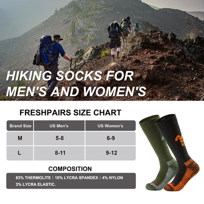 Tactical Boot Socks for Men, Mid-Calf, Cushioned, Moisture-Wicking & Quick-Dry, Athletic Support, 2-Pack
