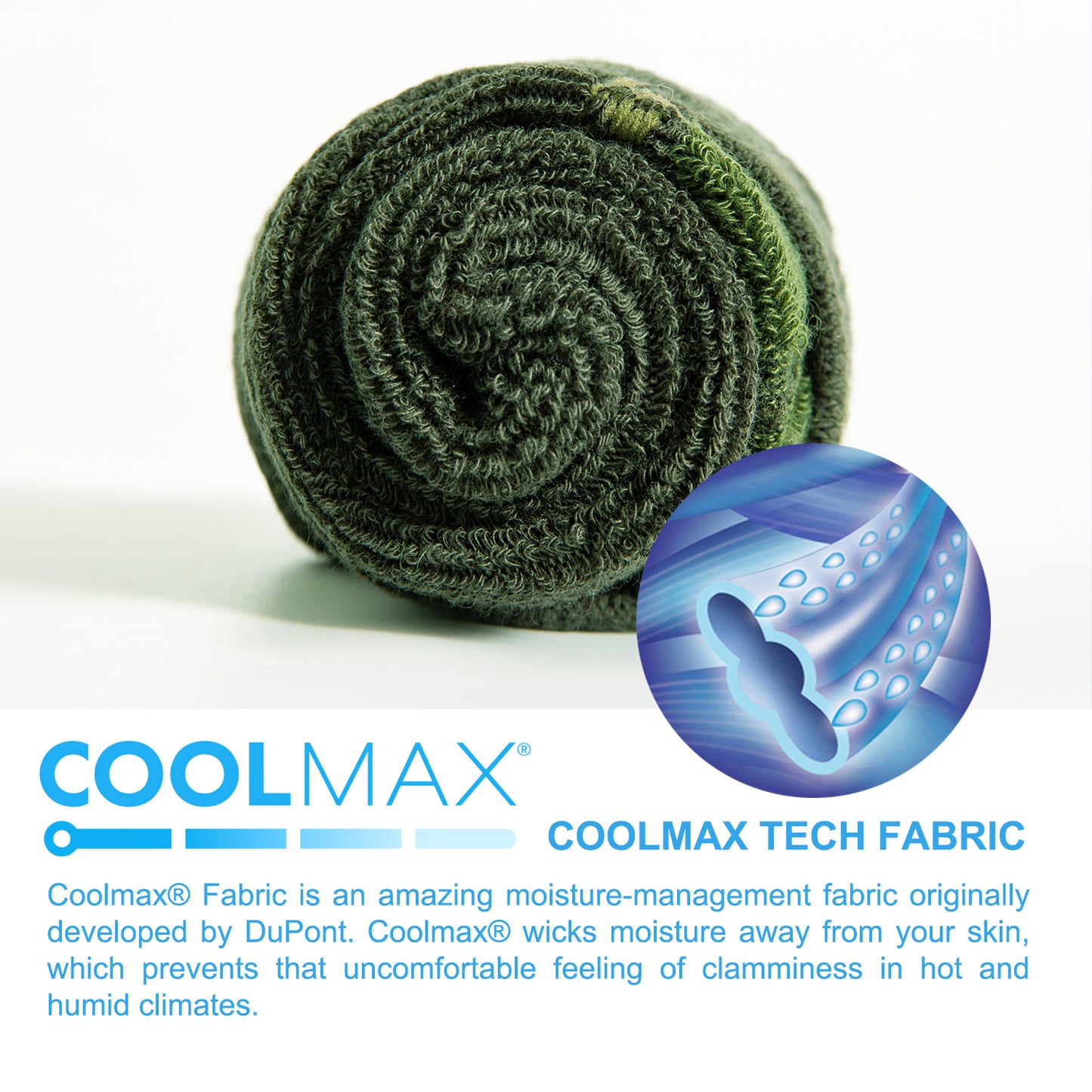 Tactical Boot Socks for Men, Mid-Calf, Cushioned, Moisture-Wicking & Quick-Dry, Athletic Support, 2-Pack