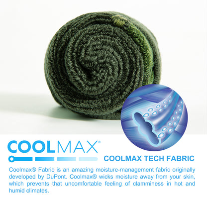 Tactical Boot Socks for Men, Mid-Calf, Cushioned, Moisture-Wicking & Quick-Dry, Athletic Support, 2-Pack